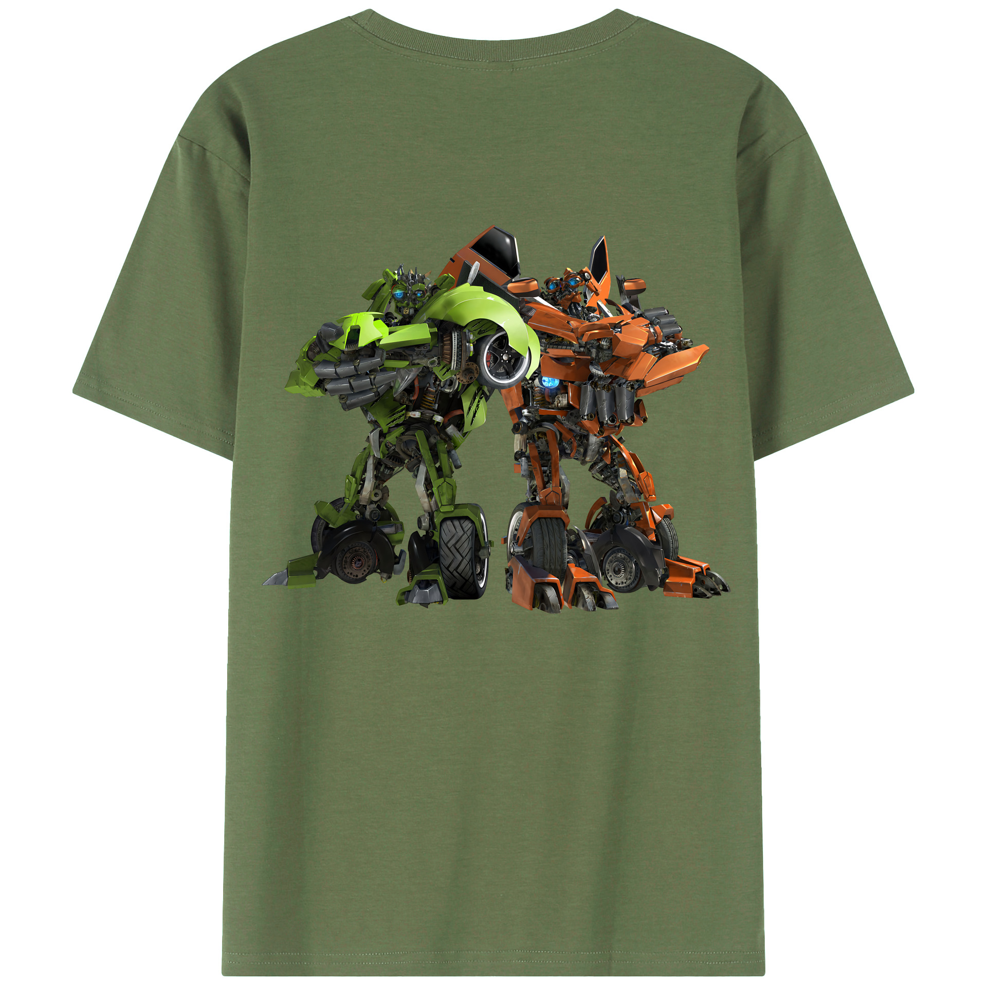 （画像用） Transformers トランスフォーマー 綿100％ メンズ半袖Tシャツ（バックプリント） 通気性